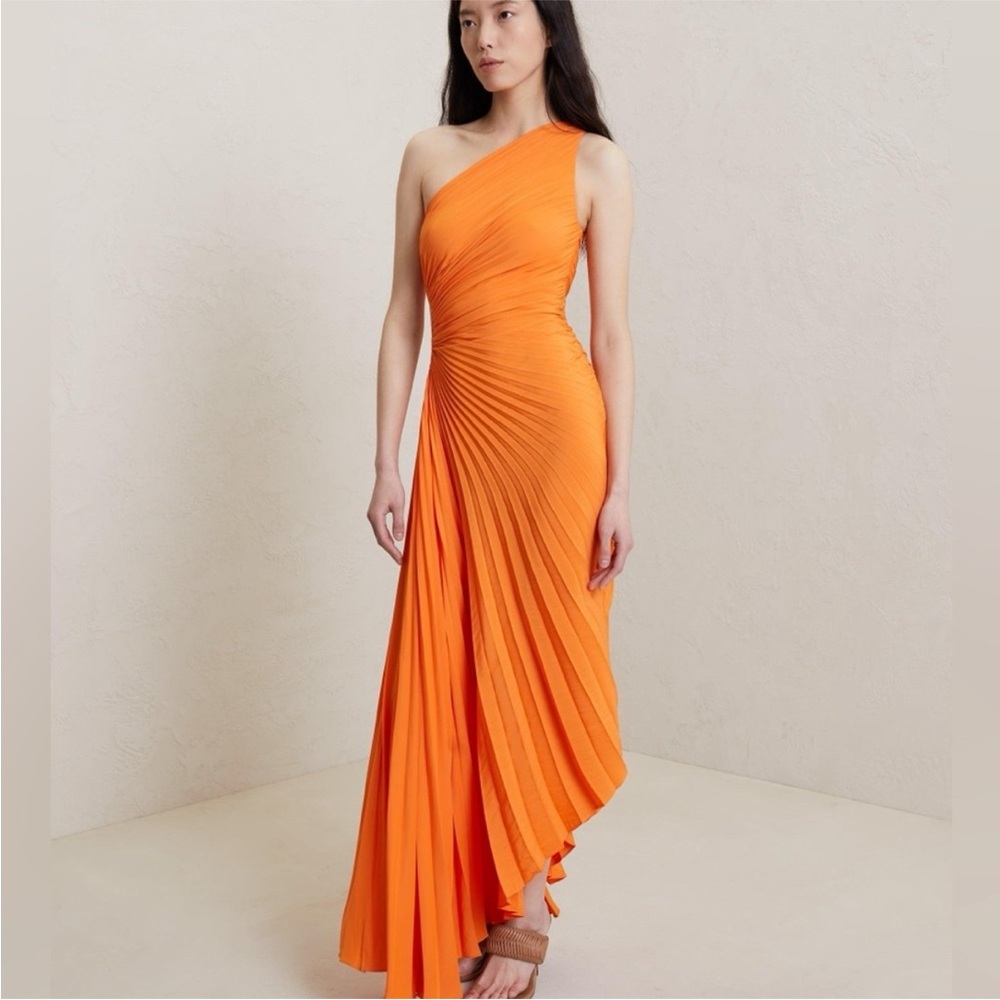 A.L.C. Vibrant Orange One Shoulder Dress - Picture 3 of 5